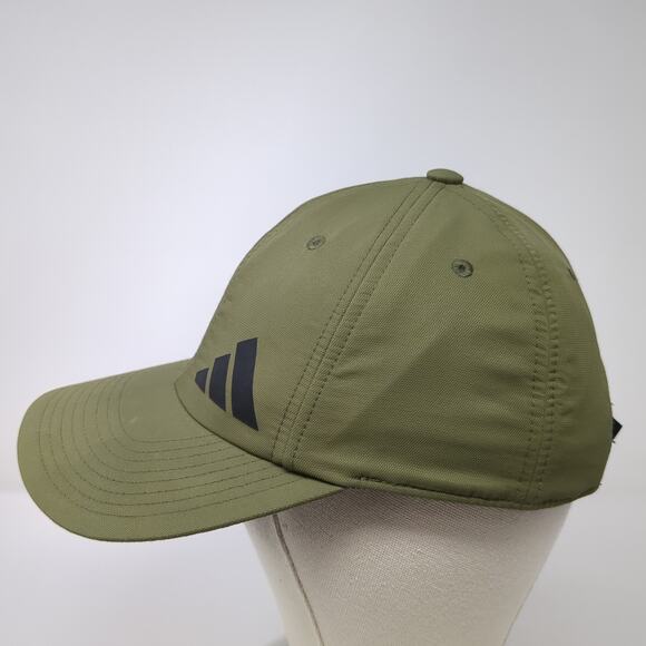 Adidas Baseball Cap Green One Size Adjustable Three Stripes Vented Holes - Picture 3 of 9